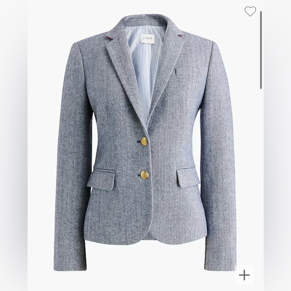 NWT J.Crew Blazer), 18, Blue/Herringbone